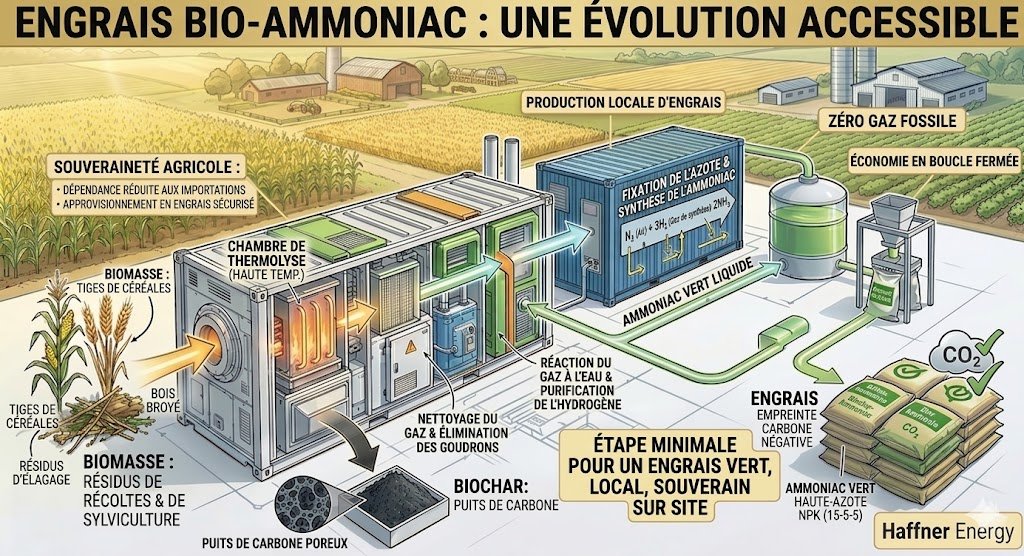 Haffner Energy – transforme la biomasse en gaz de synthèse (hydrogène et monoxyde de carbone), convertible en hydrogène ultra-pur, SAF vert, méthane, méthanol, ammoniac et engrais, à des prix compétitifs par rapport aux énergies fossiles.